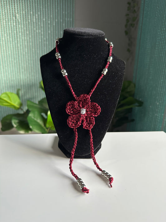 bolo tie - flower pendant